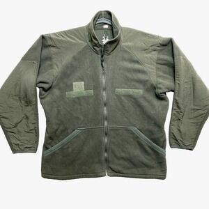 US Military Jacket Mens Large Gray Fleece Polyester RN#113359 United Forces